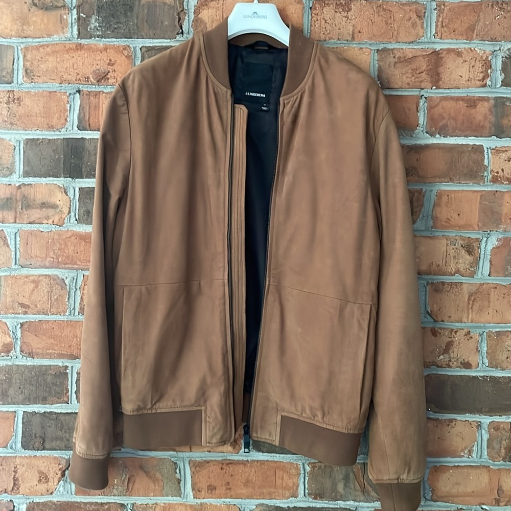 $695 J Lindeberg Thom Suede bomber